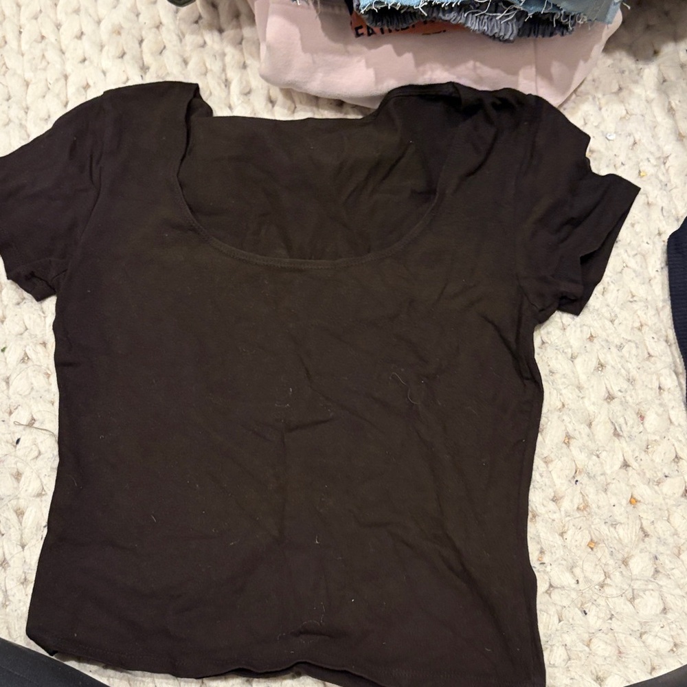 Brandy Melville Black Short Sleeve Top